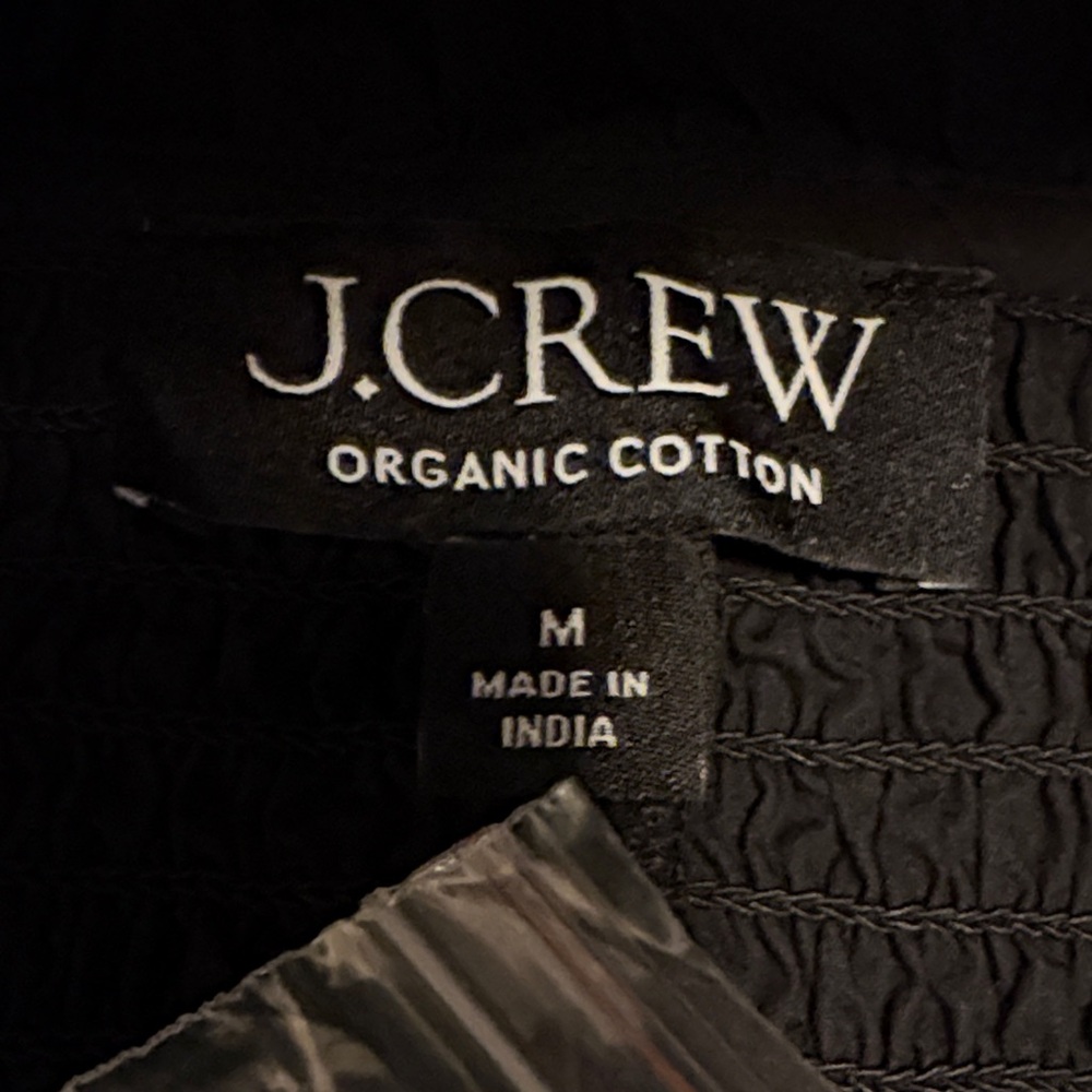 J. Crew Black Smocked Ruffle-Trim Long Sleeve Midi Dress - Picture 5 of 5